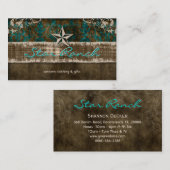Star Shabby Suede Rustikale Aquamarin Brown H Visitenkarte (Vorne/Hinten)