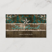 Star Shabby Suede Rustikale Aquamarin Brown H Visitenkarte (Vorderseite)
