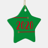 Star Shaped 2020 Personalisierte Weihnachten Keramik Ornament (Rechts)