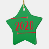 Star Shaped 2020 Personalisierte Weihnachten Keramik Ornament (Links)