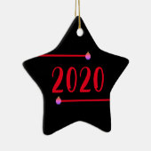 Star Shaped 2020 Personalisierte Weihnachten Keramik Ornament (Rechts)