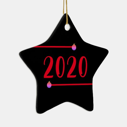 Star Shaped 2020 Personalisierte Weihnachten Keramik Ornament (Rechts)