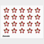 Star Shaped Red Glitzer Weihnachtsgeschenk Tag Stern-Aufkleber (Blatt)