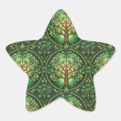 Star-shaped sticker featuring green  (Vorderseite)