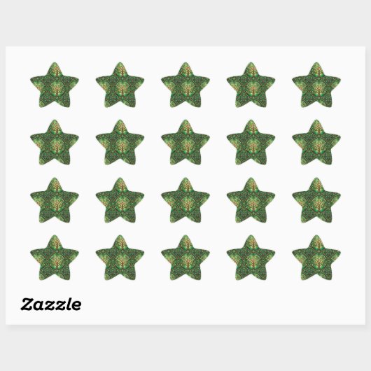 Star-shaped sticker featuring green  (Blatt)