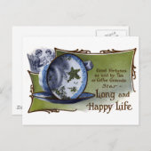 Star Shaped Tea Blätter prognostizieren gutes Glüc Postkarte (Vorne/Hinten)