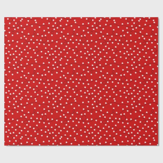 Star Shaped Weihnachtslicht Muster Red Christmas Geschenkpapier (Flach)