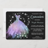 Star Shimmer Lavender Blue Quinceanera Einladung (Vorderseite)