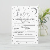 Star Silver Glitzer Vorhersagen und Ratenkarte Einladung (Stehend Vorderseite)