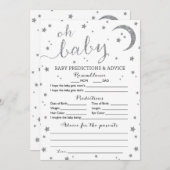 Star Silver Glitzer Vorhersagen und Ratenkarte Einladung (Vorne/Hinten)