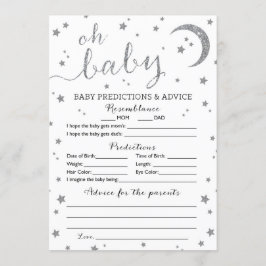 Star Silver Glitzer Vorhersagen und Ratenkarte Einladung