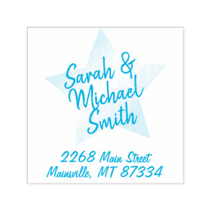 Star Simple Modern Return Address Label Briefmarke Permastempel