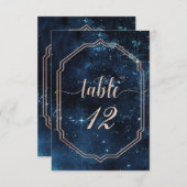 Star Sky Celestial Galaxy Tischnummer Sitzplatz (Vorne/Hinten)