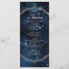 Star Sky Celestial Galaxy Watercolor Wedding Menu Menükarte