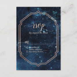 Star Sky Celestial Galaxy Watercolor Wedding RSVP