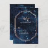 Star Sky Celestial Galaxy Watercolor Wedding RSVP (Vorne/Hinten)