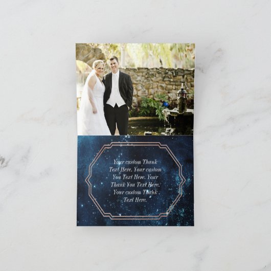 Star Sky Celestial Galaxy Wedding Danke Foto (Innenseite)