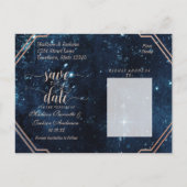 Star Sky Celestial Galaxy Wedding Save the Date Ankündigungspostkarte (Rückseite)