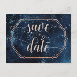 Star Sky Celestial Galaxy Wedding Save the Date Ankündigungspostkarte