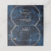 Star Sky Celestial Galaxy Wedding Tischnummer Platzkarte (Außenseite Aufgefaltet)