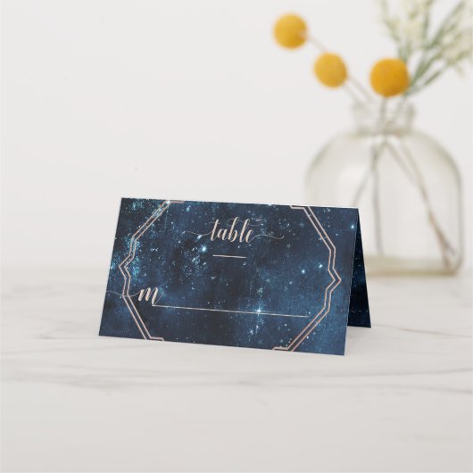Star Sky Celestial Galaxy Wedding Tischnummer Platzkarte (Vorderseite)