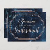 Star Sky Celestie Nacht wirst du meine Bridesmaid  Einladung (Vorne/Hinten)