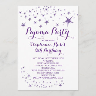 Star Sleepover Party Geburtstagsparty Einladungen