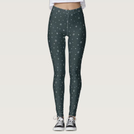 Star Snow Dark Grau Muster Leggings