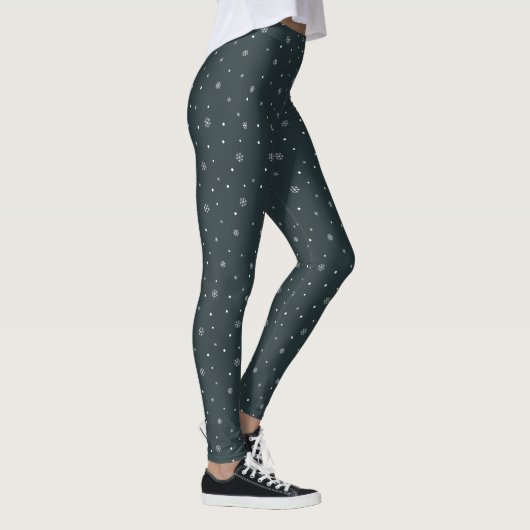 Star Snow Dark Grau Muster Leggings (Rechts)