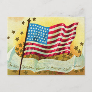 Star Spangan Banner American Flag Postcard Postkarte