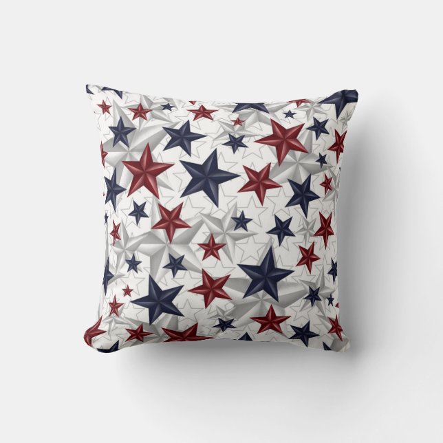 Star Spangan Red White Blue Kissen (Vorderseite)