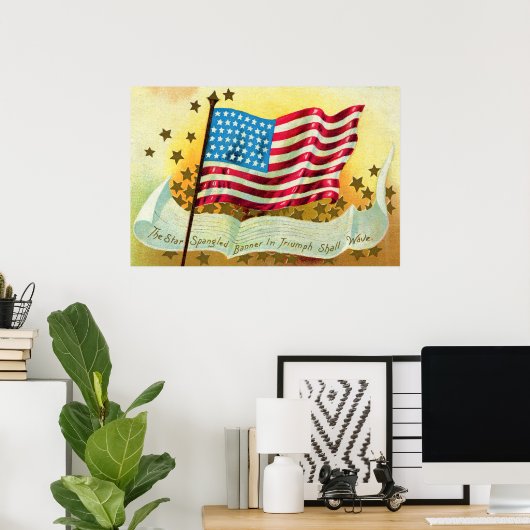 Star Spangle Banner American Flag Poster (Heimbüro)