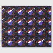 Star Spangle Gitarren Muster Wrapping Paper Geschenkpapier (Flach)