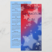 Star Spangled 2012 Calendar Lesezeichen Rack Card (Vorne/Hinten)