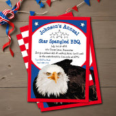 Star Spangled 4. Juli GRILLEN Party Bald Eagle Red Einladung
