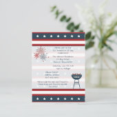 Star Spangled 4. Juli Party Einladung (Stehend Vorderseite)