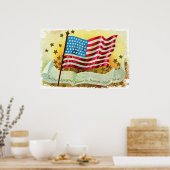 Star Spangled Banner American Flag Canvas Print Poster (Küche)