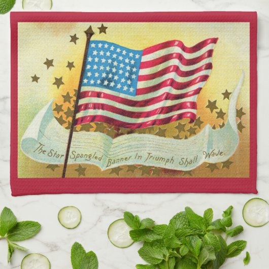 Star Spangled Banner American Flag Kitchen Towel Geschirrtuch (Gefaltet)
