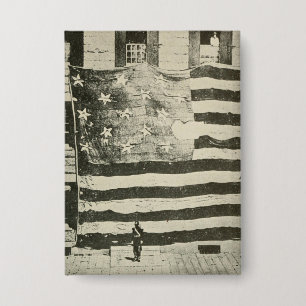 Star Spangled Banner: American Flag on Display Button