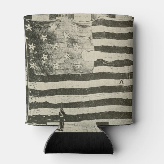 Star Spangled Banner: American Flag on Display Dosenkühler (Rückseite)