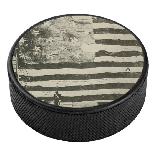 Star Spangled Banner: American Flag on Display Eishockey Puck (3/4)