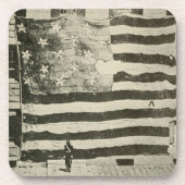 Star Spangled Banner: American Flag on Display Getränkeuntersetzer (Vorderseite)