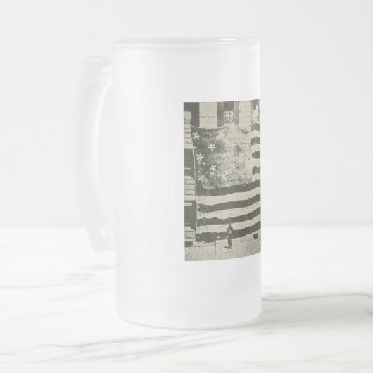 Star Spangled Banner: American Flag on Display Mattglas Bierglas (Vorderseite Links)