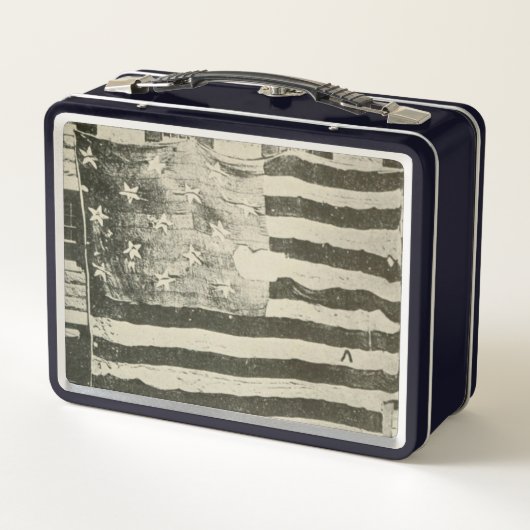 Star Spangled Banner: American Flag on Display Metall Brotdose (Rückseite)