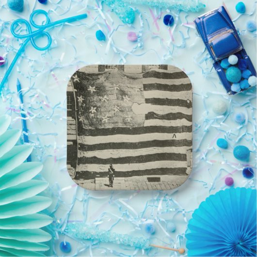 Star Spangled Banner: American Flag on Display Pappteller (Party)