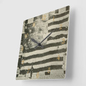 Star Spangled Banner: American Flag on Display Quadratische Wanduhr (Winkel)