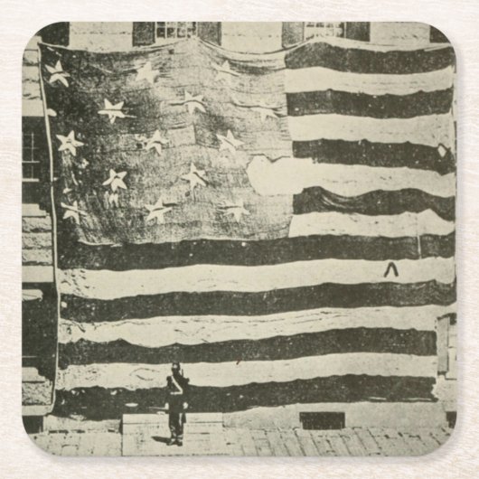Star Spangled Banner: American Flag on Display Rechteckiger Pappuntersetzer (Vorderseite)