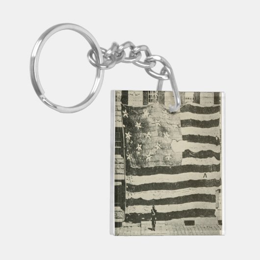 Star Spangled Banner: American Flag on Display Schlüsselanhänger (Vorderseite links)