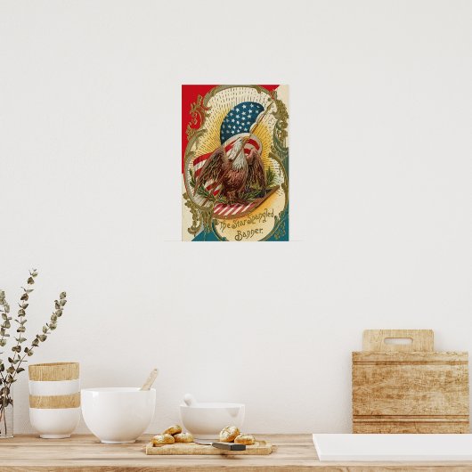 Star Spangled Banner Bald Eagle Art Print Poster (Küche)