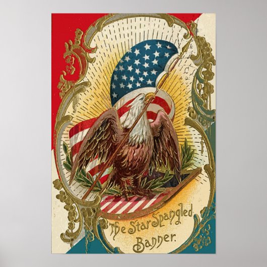 Star Spangled Banner Bald Eagle Art Print Poster (Vorne)